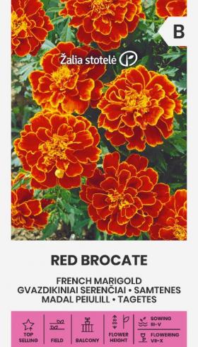 FRENCH MARIGOLD- RED BROCATE
