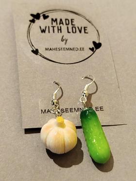 Gardener earrings CUCUMBER and GARLIC
