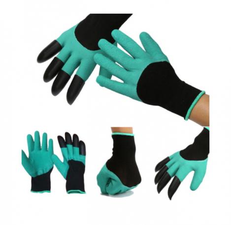 Gardening Genie Gloves with 4 ABS Plastic Claws Digging Planting Waterproof