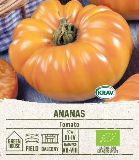Packet - TOMATO - ANANAS, organic seeds, heirloom