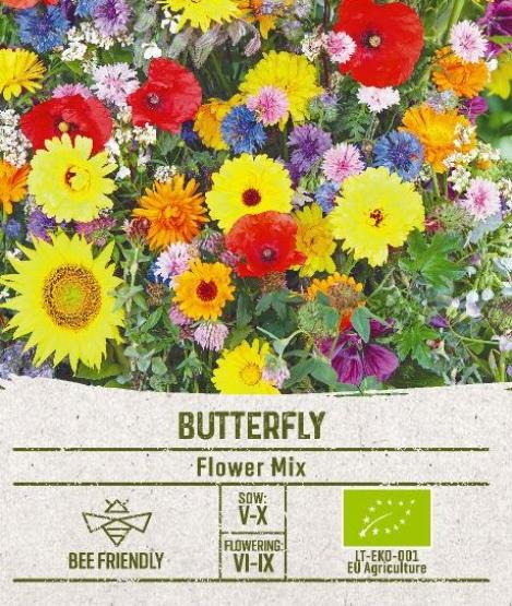 Packet - FLOWER MIX BUTTERFLY, organic seed